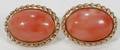 121135 14K YELLOW GOLD  CORAL EARRINGS PAIR