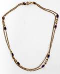 121121 ITALIAN 14K GOLD  BLUE ENAMEL CHAIN NECKLACE
