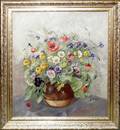 111070 JB DUBOIS OIL ON MASONITE FLORAL STILL LIFE