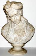 111065 ITALIAN MARBLE BUST C1880 H23 W17