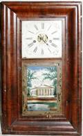 041110 J C BROWN AMERICAN MAHOGANY OGEE WALL CLOCK