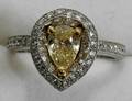 041086 PLATINUM 8CT YELLOW DIAMOND RING