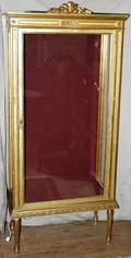 021072 LOUIS XVI STYLE GILT WOOD CURIO CABINET
