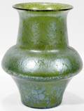 111117 LOETZ IRIDESCENT GREEN ART GLASS VASE
