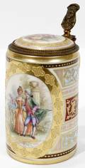 111105 DRESDEN PORCELAIN STEIN C1890 H56
