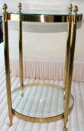 031177 FRENCH STYLE BRASS TWOTIER TABLES