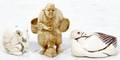 031160 JAPANESE CARVED IVORY NETSUKE RODENT DUCK 