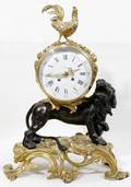 021085 CHARDON FRENCH BRONZE FIGURAL MANTEL CLOCK