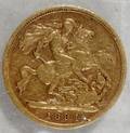 020080 UK QUEEN VICTORIADRAGON GOLD HALF SOVEREIGN