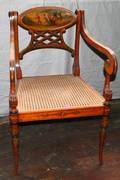 020068 VERNIS MARTIN STYLE DECORATED WOOD ARMCHAIR
