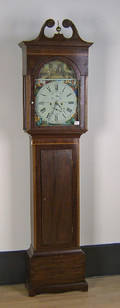 George IV inlaid mahogany tall case clock
