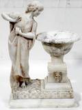111133 CARVED ALABASTER FIGURAL LAMP BASE