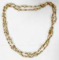 110079 14K GOLD OVAL  CHAIN LINKS NECKLACE L37