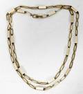 110078 GOLD RECTANGULAR  LINK NECKLACE