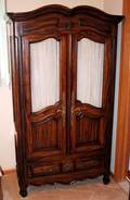 110068 CENTURY CARVED OAK ARMOIRE  DRESSER