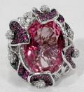 041151 18K GOLD PINK TOURMALINE DIAMOND RING