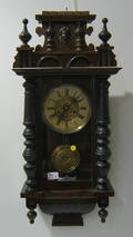 Continental Victorian mahogany regulator wall clock