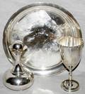 021152 MEXICAN STERLING DECANTER GOBLET  TRAY