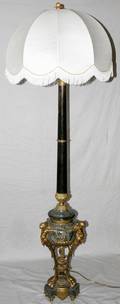 021112 ITALIAN GREEN MARBLE  BRONZE URN FLOOR LAMP