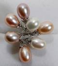 020089 14K WHITE GOLD DIAMOND  PEARL RING