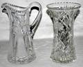 011188 AMERICAN CUT GLASS WATER PITCHER  VASE