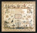 English silk on linen sampler wrought  by Ann Parkinson b 1803 early 19th c