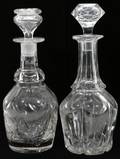 011165 ENGLISH CUT GLASS PINT DECANTERS C1830 TWO