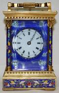 010071 FRENCH CHAMPLEV CARRIAGE CLOCK C1900 H8