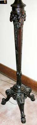 111154 CARVED MAHOGANY FLOOR LAMP C1920 H70
