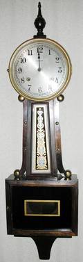 111161 INGRAHAM MAHOGANY BANJO CLOCK W CHIMES