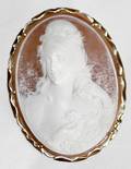 110119 G NOTO BEIGE  IVORY CAMEO BROOCH OF LADY