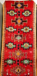 110096 MOROCCAN WOOL RUG CAMEL MOTIF 117x210