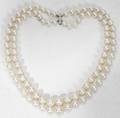 110082 DOUBLE STRAND PEARL  DIAMOND NECKLACE