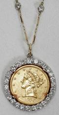 041191 US GOLD 1896 5 COIN  DIAMOND CHAIN