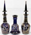 040175 PERSIAN COBALT BLUE FIRED GOLD DECANTERS 2