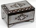 040162 DAMASCUS WOOD MOTHER OF PEARL HINGED BOX
