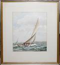 032124 AMERICAN WATERCOLOR SAILBOAT KEELING