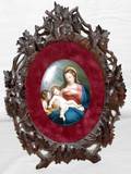 031226 HANDPAINTED PORCELAIN PLAQUE HOLY FAMILY