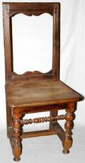 030099 ENGLISH CARVED OAK PEGGED STRAIGHT BACK CHAIR