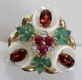 030086 14K GOLD RUBY SAPPHIRE EMERALD RING