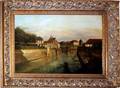 022090 OIL ON CANVAS CANAL SCENE WBRIDGE 24x36