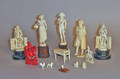 Thirteen carved ivory figures