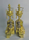Pair of brass chenets