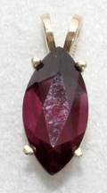 020125 14K YELLOW GOLD  22CT RHODOLITE PENDANT