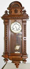 011218 VIENNESE CARVED WALNUT WALL CLOCK C1880
