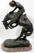 010129 AFTER FREDERIC REMINGTON BRONZE RATTLESNAKE