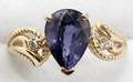 010104 14K GOLD 37CT IOLITE  DIAMOND RING
