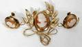 121283 CAMEO GOLD FILLED BROOCH  EARRINGS