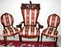 120135 HAND CARVED EAGLE MOTIF MAHOGANY PARLOR CHAIRS