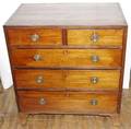 112096 ENGLISH MAHOGANY FIVE DRAWER CHEST C1800